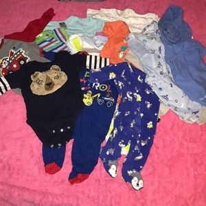 3-9 month baby boy lot includes 2 swaddlers